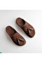 Women's Bombay Genuine Suede Brown Sabo Slippers - 4