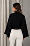 Women's Black Spanish Batwing Sleeve Knitwear Sweater Long Sleeve High Neck Rib Knit Cuffed Solid Color - 2