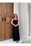 Women's Black Crop Shirt and Maxi Dress Two-Piece Set Nh26419 - 3