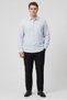 Men Regular Fit Plain Long Sleeve Casual Shirt, Blue - 2