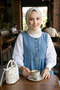 Women's Buttoned Pocketed Denim Blue Gilet - 5