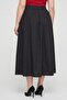 Women Solid Midi Skirt, Black - 4