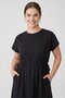 Women Solid Sleeveless Midi Dress, Black - 2