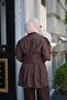 Women's Grass Green Detail High Collar Suit Brown - 5