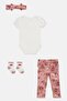 Toddlers Girl 4 Pcs Embroidered Bodysuit And Pants With Headband And Socks Set, Multicolor - 2
