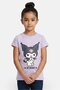 Kids Girl Crew Neck Short Sleeve Kuromi T-Shirt, Purple