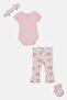 Toddlers Girl 4 Pcs Graphic Print Bodysuit And Pants With Headband And Socks Set, Multicolor - 3