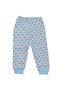 Baby Boy Blue Star Printed Snap Fastener Pajama Set - 4