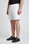 Men Solid Basic Shorts, White - 4
