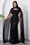 Strapless Neckline Beaded Shawl Detail Dress Etk503 - 7