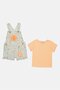 Toddlers Girl 2 Pieces Floral Print Rompers And Top With Key Chain Set, Multicolor - 4
