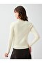 Ecru Slim Fit Flat Collar Knit Sweater - 5