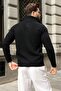 Black Double Zipper Slim Fit Striped Men's Knitwear Cardigan E7522 - 2