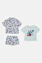 Toddlers Boy 3 Pieces Graphic Print Tops And Short Set, Multicolor - 2