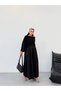 Women's Black Wide Leg Pants with Elastic Waist Frv0227 - 6
