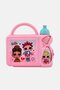 Kids Girl 2 Piece Graphic Print Lunch Box And Water Bottle Set, Pink