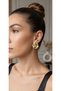 Stainless Tarnish-Resistant Steel Gold Matte Plate Trendy Stylish Earrings
