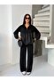 Women's Modal Fabric Parachute Detailed Drawstring Double Top and Bottom Set - 2