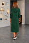 New Season |   Women's Hooded Leopard Detailed Pocketed Long Sleeve Viscose Two Thread Dress - 2