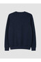 Özmarka New Season Navy Blue Crew Neck Men's Sweatshirt - 5