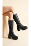 Thick High Heeled Zippered Below the Knee Simple Classic Women's Boots - 3