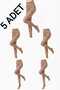 5-Pack Skin Color (57) 20 Den Thin Pantyhose Women's Daily Socks + Custom Made Sleep Band as a Gift - 3