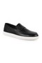 Men's Loafer Black 100% Genuine Antique Leather White Flat Rubber Sole Slip-On Daily Comfortable Casual Shoes