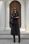 Women's Black Lined Belted Stylish Oversized Elegant Long Faux Leather Trench Coat with Sleeve and Pocket Detailing - 5