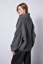 Oversize Shawl Collar Wool Cardigan Anthracite - 4