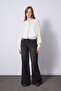 Asymmetric Buttoned Bat Sleeve Tricot Cardigan Ecru