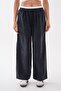 Women's Double Belt Detailed Wide Leg Tencel Trousers 265048 - 3