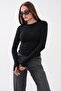 Women's Crew Neck Long Sleeve Modal Badi with Finger Loop Detail 265053 - 3