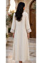 Geometric Embroidered Notch Neck Maxi Jalabiya - 2