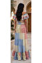 Tiered Metallic V Neck Maxi Jalabiya - 5
