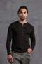 Black Ribbed Button-Front T-Shirt 10025