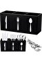 Acrylic Cutlery Storage Organizer Bin, 3-Section Silverware Caddy for Kitchen Countertop, Knife, Spo