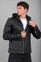 Detachable Mesh Hooded Faux Leather Coat Kmd 814_50515-1 - 2