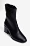 Women's Boots Round Toe Zippered Thick Heeled Daily Ankle Boots Lara Black - 4