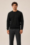 Steni New Season Men's Regular Fit Winter Crew Neck Sweatshirt Black
