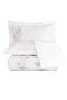 Avoria Embroidered Cotton Satin Double Duvet Cover Set - Cream - 5