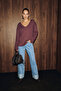 Basil v women's oversize long sleeve and v-neck plum blouse - 5