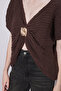 Brochette-Detail Tricot Sweater Brown - 4