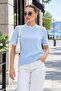 Women's Collared Lace Detailed Short Sleeve Knitted Blouse 265009