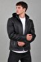 Detachable Mesh Hooded Faux Leather Coat Kmd 814_50515-1 - 4