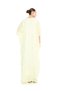 Cream A-Line Maxi Jalabiya with Turquoise Embroidery - 4