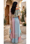 Off Shoulder Metallic Tiered Maxi Jalabiya - 5