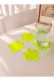 Set of 4 Green Amorphous Form Plexiglass Coasters (10X10 cm)