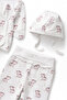 Cute Cow Pattern Newborn 3-Piece Baby Set – Bottom, Top, and Hat with Booties - 4