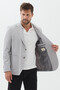Wilson Men's Light Gray Cotton Blend Cool Summer Fabric Slim Fit Half Lined Sports Blazer Jacket - 7