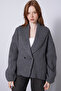 Oversize Shawl Collar Wool Cardigan Anthracite